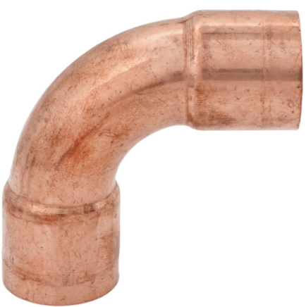 90 degree long radius copper